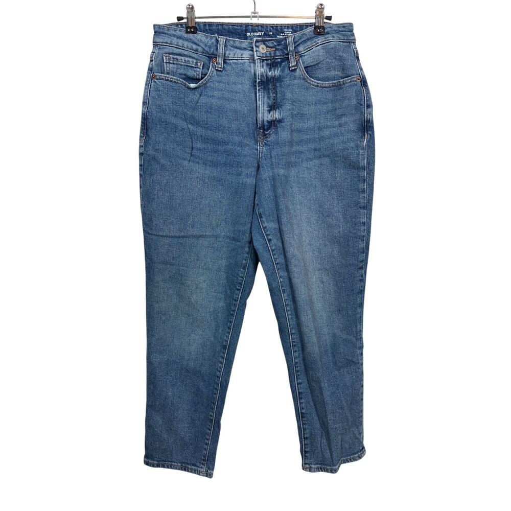 Old Navy O.G. Straight Jeans Womens 10 Blue Curvy High Rise Secret-Smooth